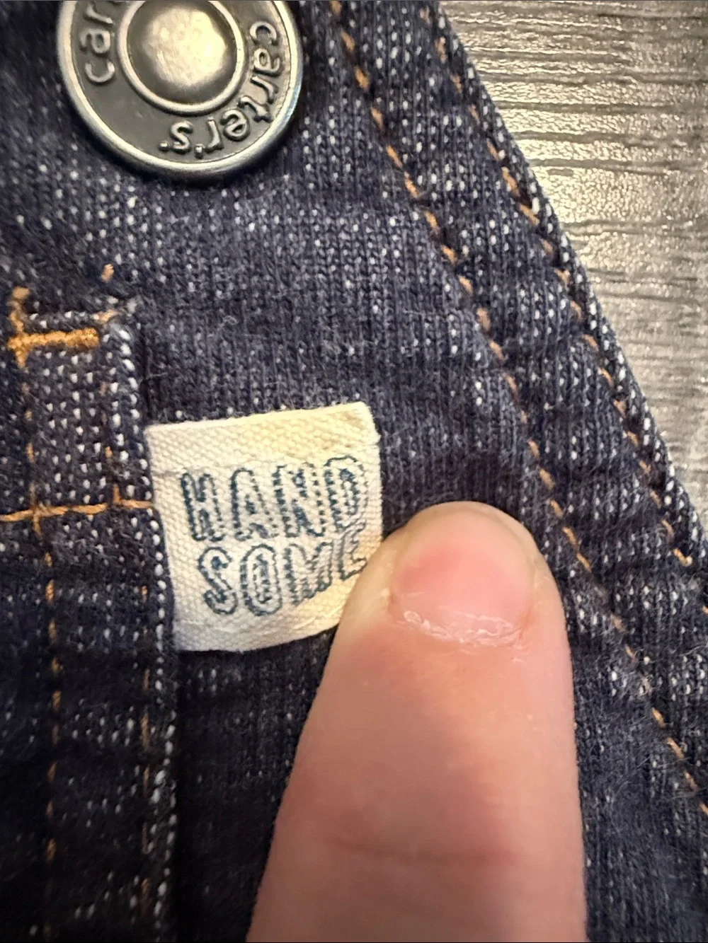 Carter's Dark Navy Denim Shortie Overalls